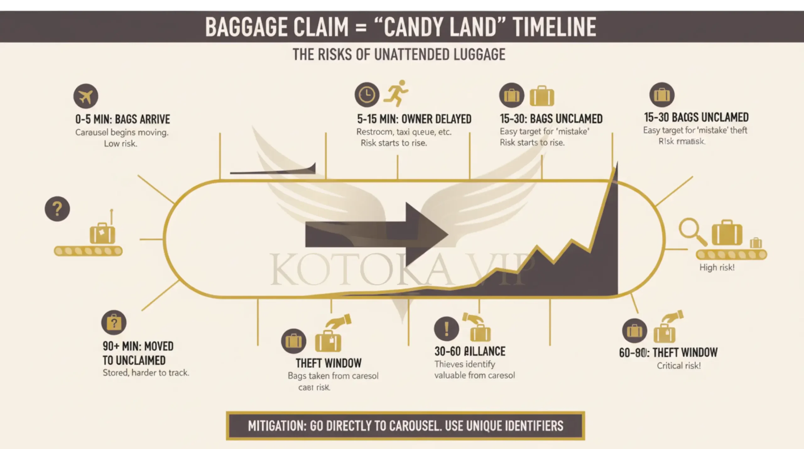 An infographic explaining all the vulnerability at baggage claim in the airport.